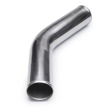 Alubogen 45° mit 89mm Durchmesser,gezogen, poliert