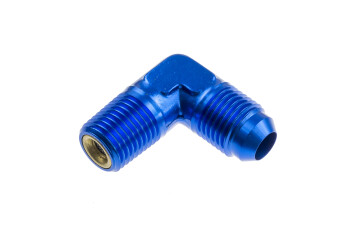 -04 AN male to 1/4 NPT with nitrous screen, 90 deg - blue...