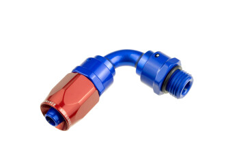 -12 AN 90° hose end with -12 ORB male end- red/blue...