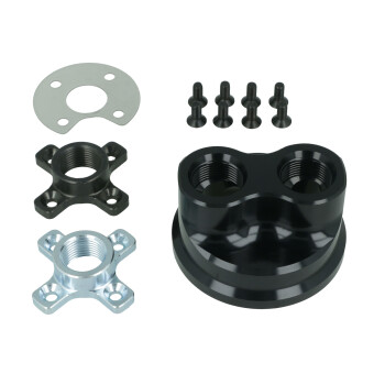 Oil filter adapter for relocation kit