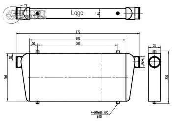 Ladeluftkühler Competition 600x300x76mm - 76mm - 600PS